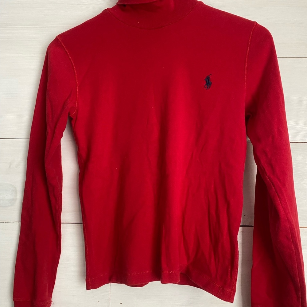 Ralph Lauren Sport Red Turtleneck - 100% Cotton - Women's M (Fits Small)